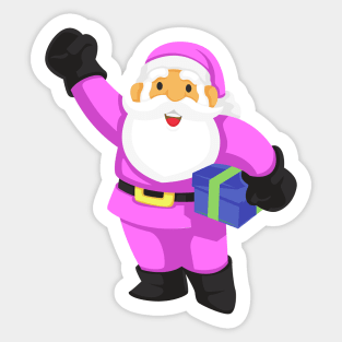 Retro Vintage Pink Santa Claus Sticker